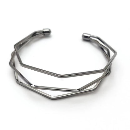 Boho Wide Line Cuff Open Bracelet