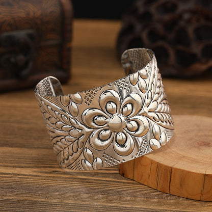 Boho Wide Line Cuff Open Bracelet
