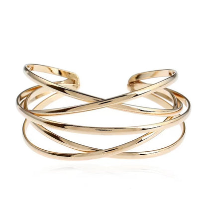 Boho Wide Line Cuff Open Bracelet