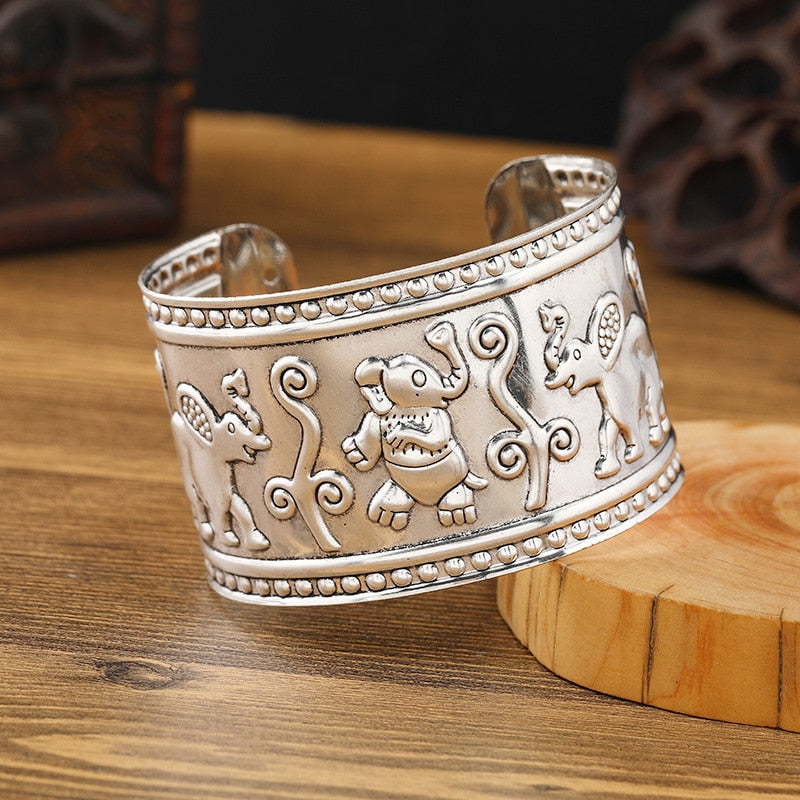 Boho Wide Line Cuff Open Bracelet