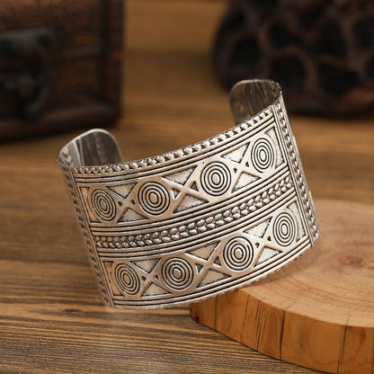 Boho Wide Line Cuff Open Bracelet