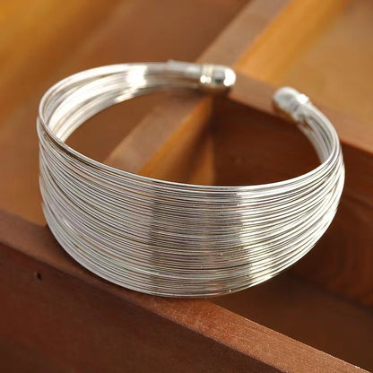 Boho Wide Line Cuff Open Bracelet