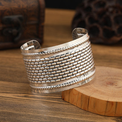 Boho Wide Line Cuff Open Bracelet