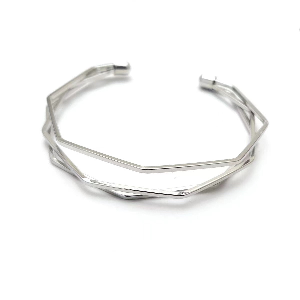 Boho Wide Line Cuff Open Bracelet