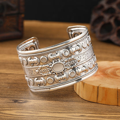 Boho Wide Line Cuff Open Bracelet