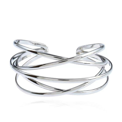 Boho Wide Line Cuff Open Bracelet
