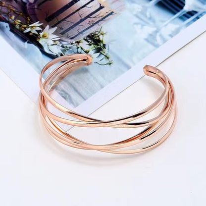 Boho Wide Line Cuff Open Bracelet