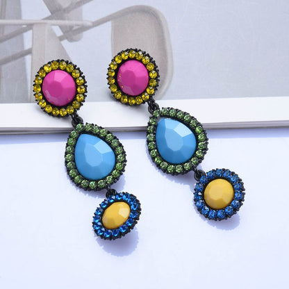 Colorful Heart Shape / Drop Earrings