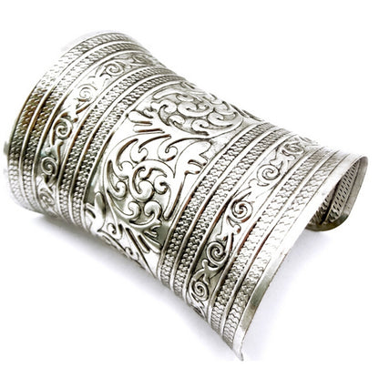 Metallic Gothic Long Wide Bracelet